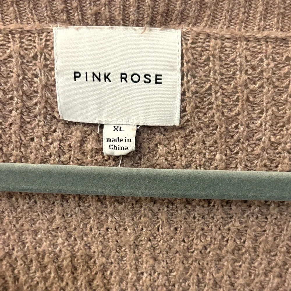 Pink Rose Brown V-Neck Sweater - Picture 3 of 3